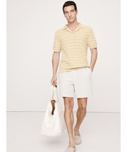 テクスチャー ストライプ コットン ポロ