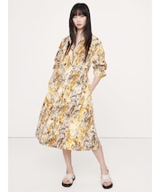 コットンポプリン ポケット ミディ シャツドレス