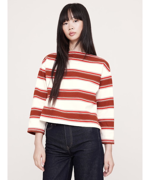 リラックス ヘビーウェイト コットン ボートネック Tシャツ