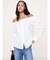 LS OFF THE SHOULDER TOP - POPLIN
