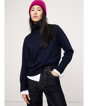 メリノ タートルネックセーター