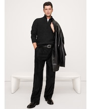 イタリアン メリノ カシミヤ ハーフジップセーター