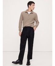 イタリアン メリノ カシミヤ ハーフジップセーター