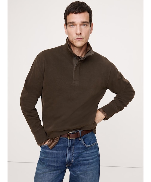 ダブルニット モックネック スウェットシャツ