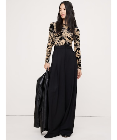 バーンアウト ベルベット クルーネック トップス