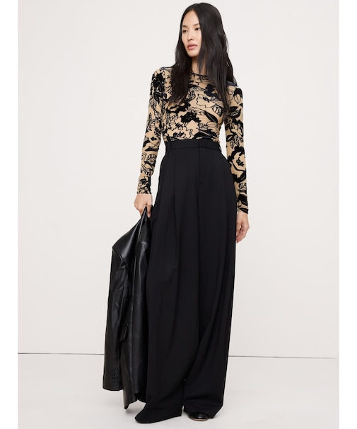 バーンアウト ベルベット クルーネック トップス