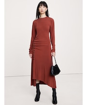 マット ジャージー ミディドレス