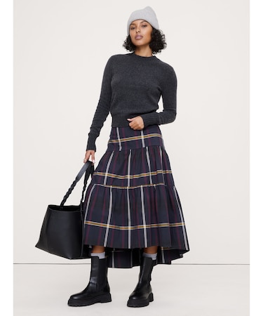 ティアード ミディスカート