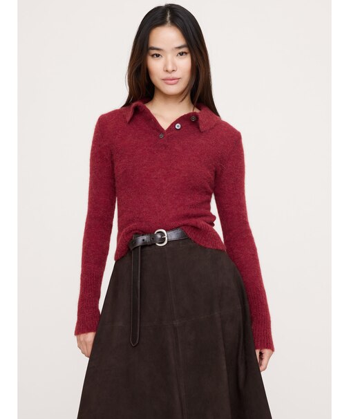 イタリアン アルパカ ブレンド ニットポロ