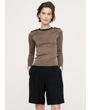 メタリック ショルダーエポーレットセーター