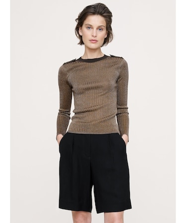 メタリック ショルダーエポーレットセーター