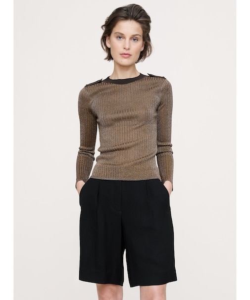 メタリック ショルダーエポーレットセーター