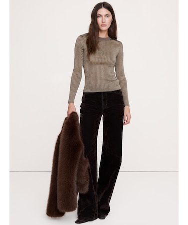 メタリック ショルダーエポーレットセーター