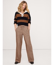 ワイドレッグ フランネル ドローストリング プルオンパンツ