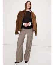 ワイドレッグ フランネル ドローストリング プルオンパンツ