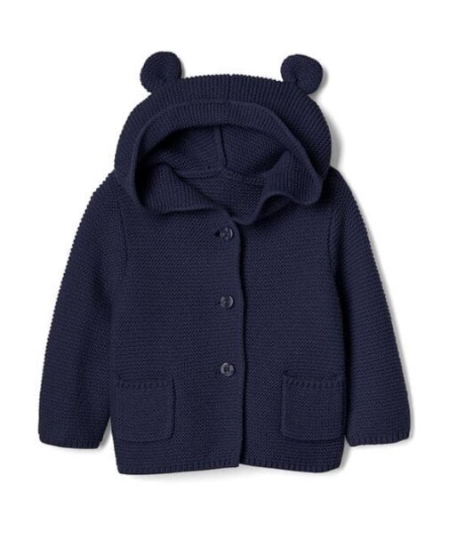 くま耳フード ガーター編みセーター