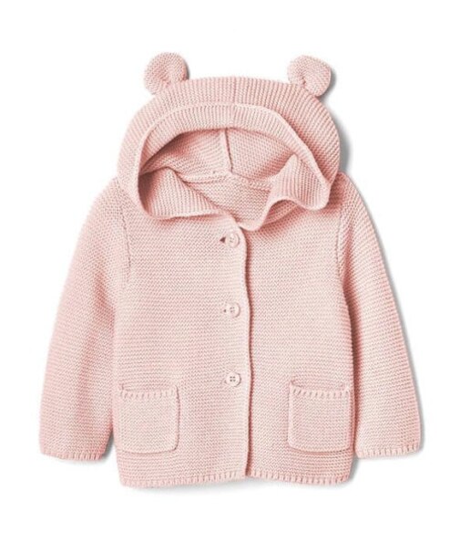 くま耳フード ガーター編みセーター