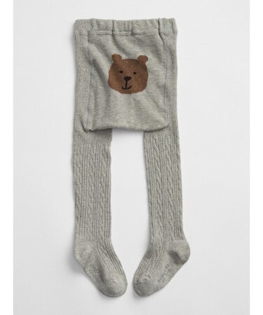 クマグラフィック ケーブルニットタイツ