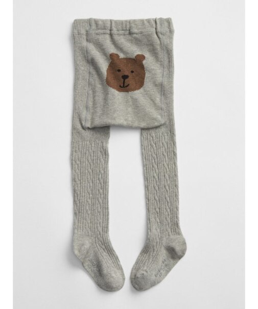 クマグラフィック ケーブルニットタイツ