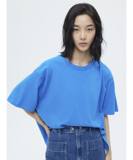 コットン ドロップショルダー Tシャツ