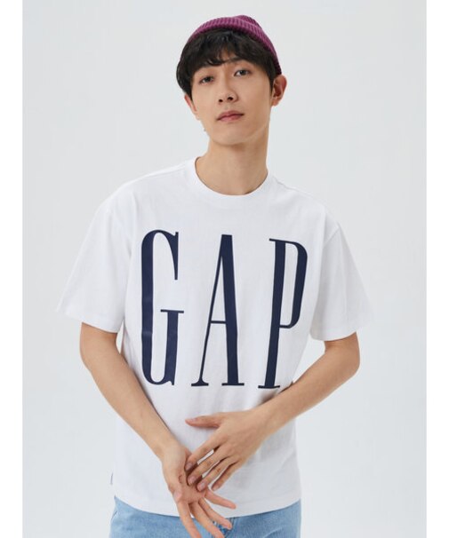 ウォッシュド ロー ジャージ GAPロゴ イージーTシャツ