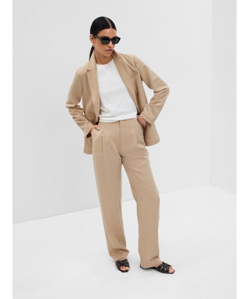 テンセル(TM) リヨセル ハイライズ ワイド プリーツパンツ