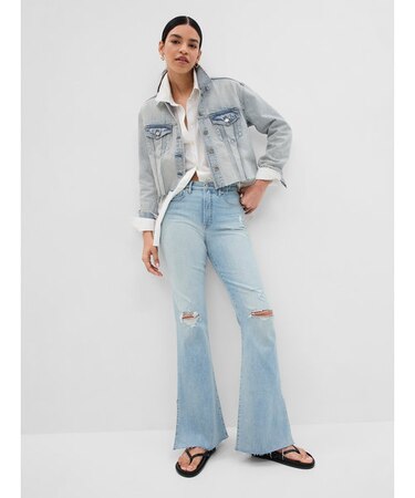 ウォッシュウェル オーバーサイズ クロップド デニムジャケット