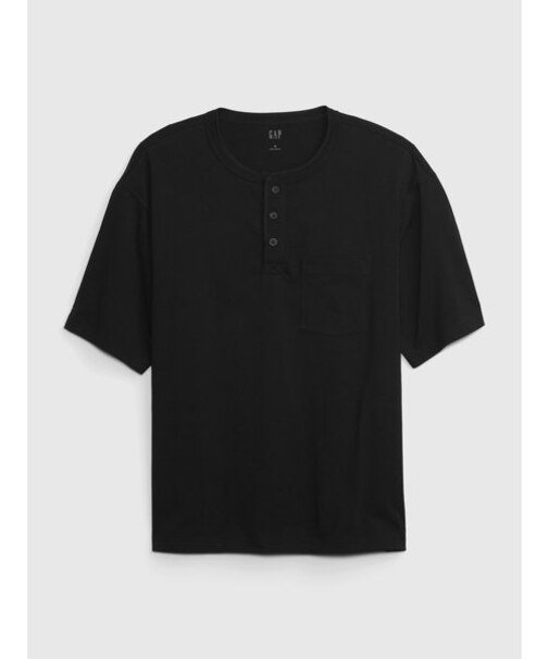 ヘンリーネックポケットTシャツ(ユニセックス)