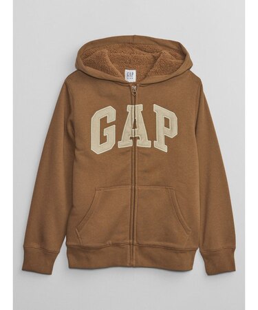 GAPロゴ 裏ボア ジップパーカー (キッズ)｜ギャップの通販｜&mall 