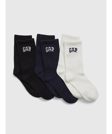 Gapアーチロゴ クルーソックス 3足セット (キッズ)