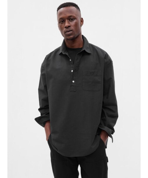 Gapロゴ オックスフォード プルオーバーシャツ