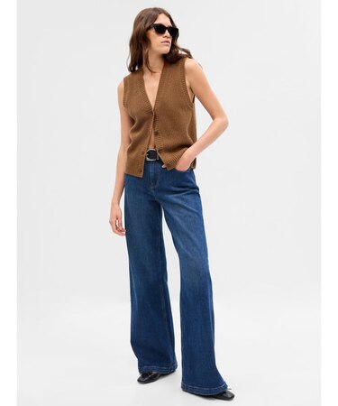 CashSoft カシミヤタッチ リブ セーターベスト