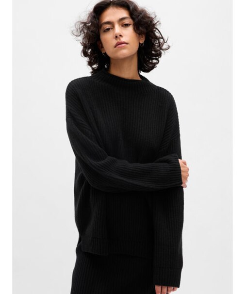 CashSoft カシミヤタッチ ファネルネック セーター