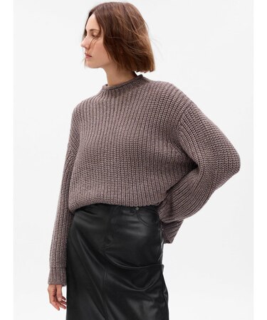 CashSoft カシミヤタッチ ファネルネック セーター