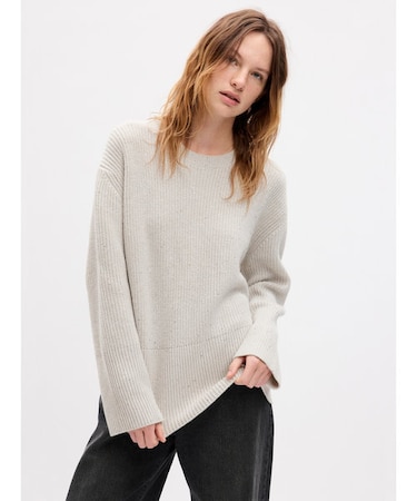 24/7 スプリットヘム スパンコール クルーネック セーター