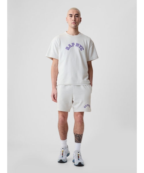 GAP ホワイト トレーナー・ショートパンツ セットアップ L GAP NYCアーチロゴ スウェットショートパンツ(ユニセックス