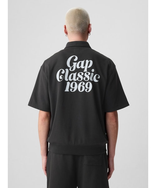 GAP - GAP ロゴ スウェット 1/4ジップアップ プルオーバー ユニセックス S GAPロゴ 1/4ジップアップ プルオーバー(ユニセックス)｜ギャップ