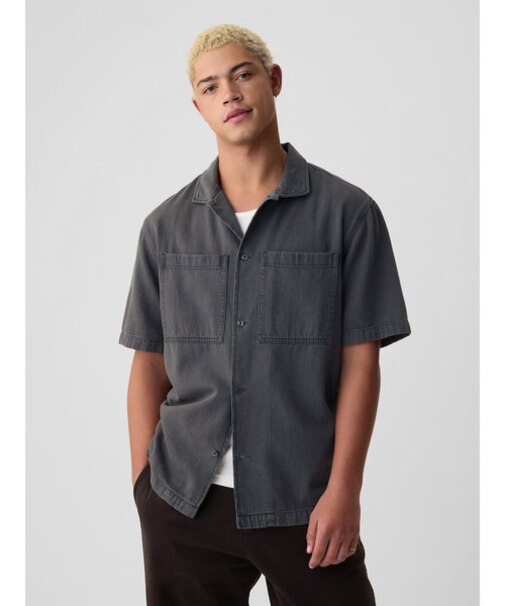 ダブルポケット デニムシャツ