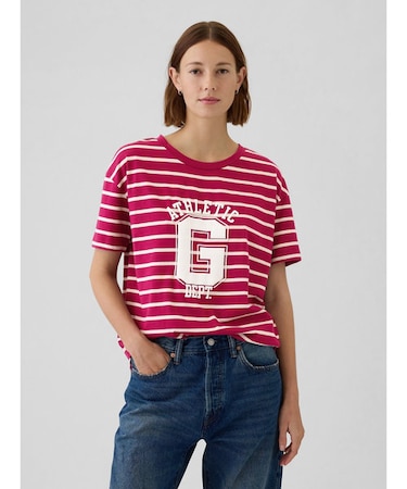 オーガニックコットン オーバーサイズ ボーイフレンド　Gapロゴ Tシャツ
