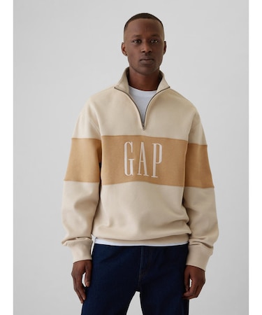 ヴィンテージソフト Gapロゴ オーバーサイズ ハーフジッププルオーバー 