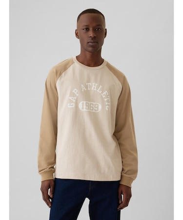 GAP ATHLETICロゴ ラグランTシャツ(ユニセックス)