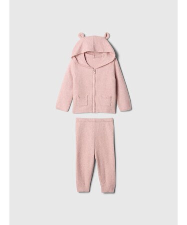 CashSoft カシミヤタッチ くまさん パーカーセットアップ (ベビー)