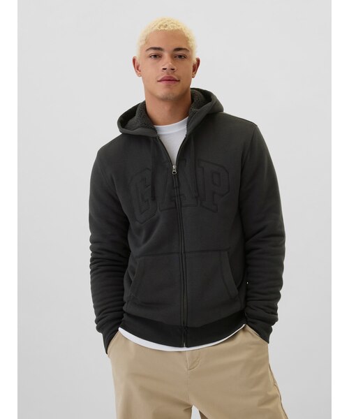 GAPロゴ 裏ボア ジップアップパーカー｜ギャップの通販｜&mall（アンド