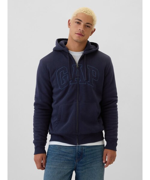 GAPロゴ 裏ボア ジップアップパーカー｜ギャップの通販｜&mall（アンド