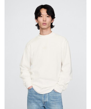 ヘビーウェイト GAPロゴ モックネックTシャツ