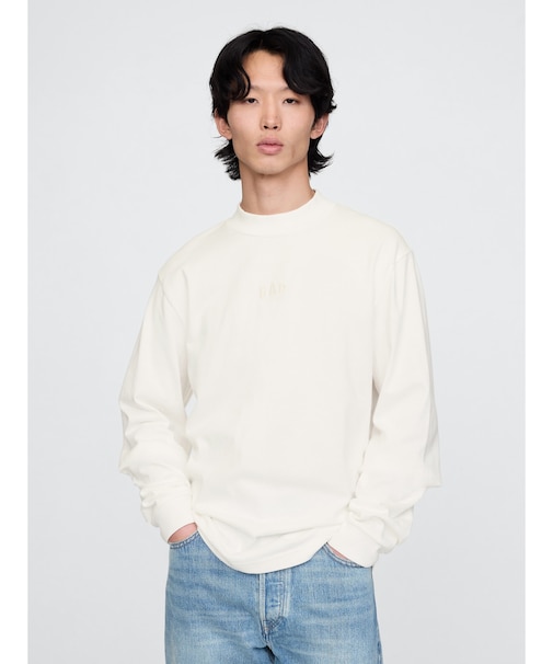 ヘビーウェイト GAPロゴ モックネックTシャツ