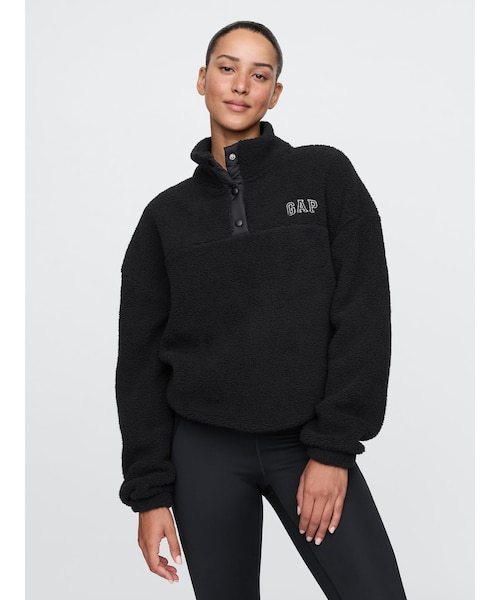 リラックス ボア 1/4スナップボタン ボア スウェット・トレーナー