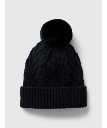 ケーブルニット ポンポン ビーニー (キッズ)