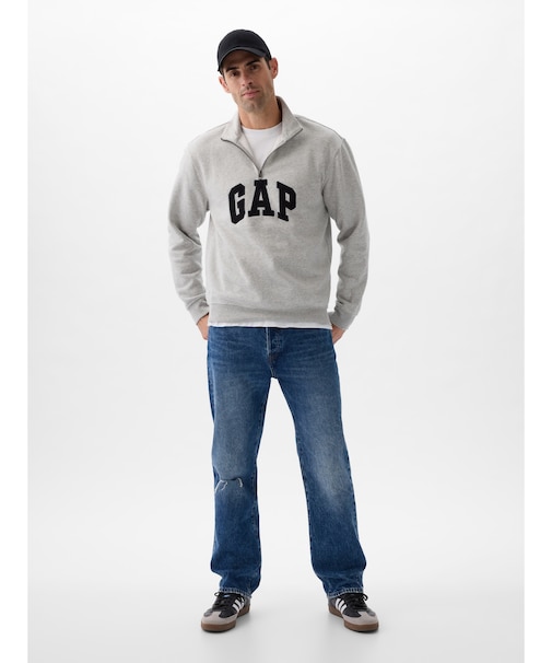 リラックス GAPロゴ ハーフジップ スウェット・トレーナー