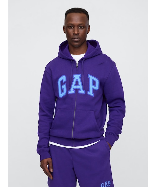 リラックス GAPロゴ ジップアップパーカー(ユニセックス)｜ギャップの